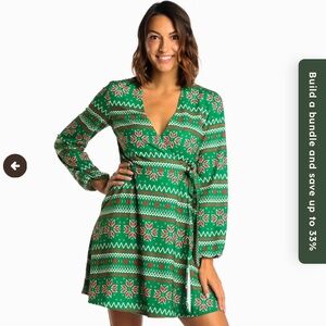 Festive Green Long Sleeve Dress